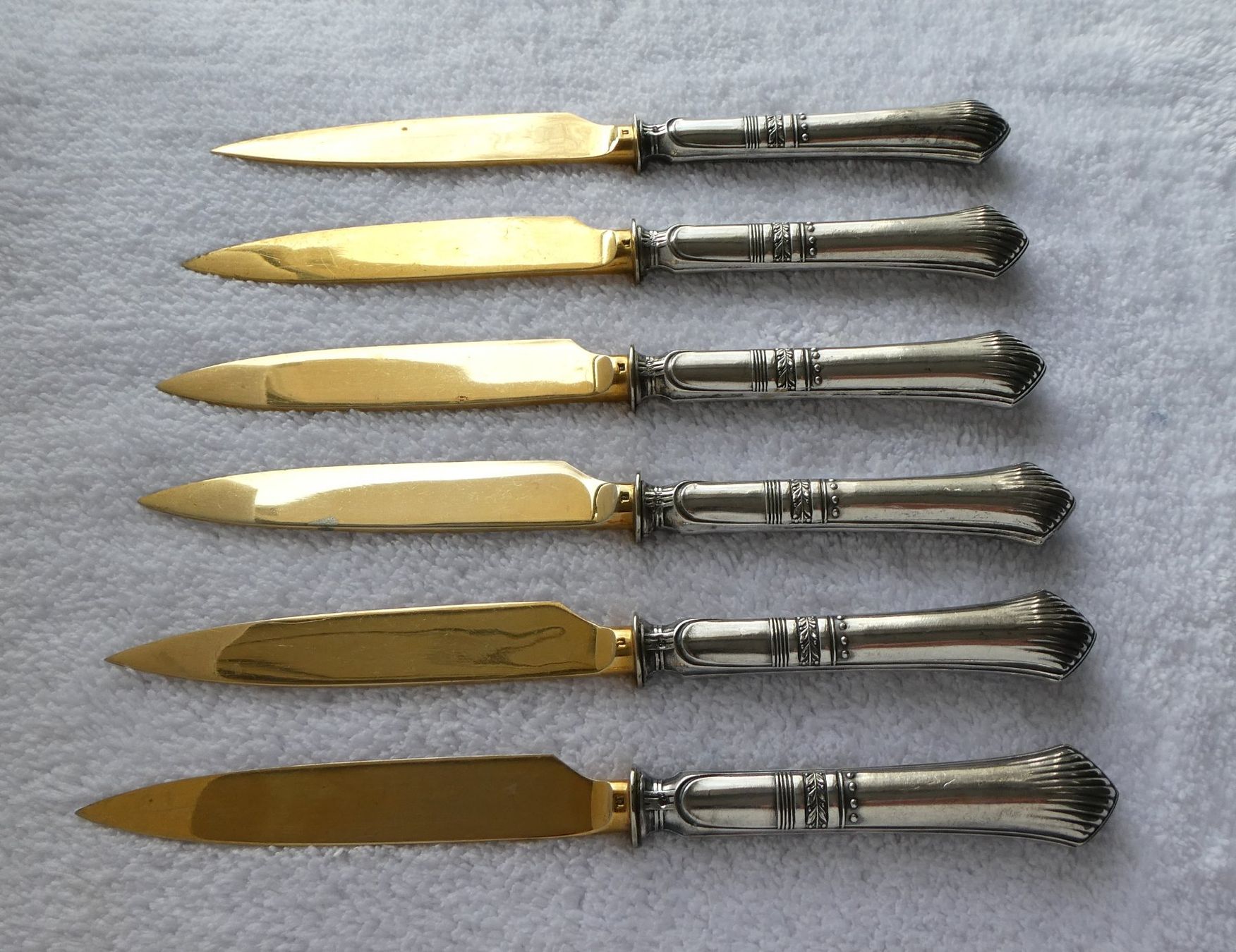 Posate: Obstmesser 800 Silber golden Messer Lorbeerkranz – Usato da Frauenfeld venduto da Astra13