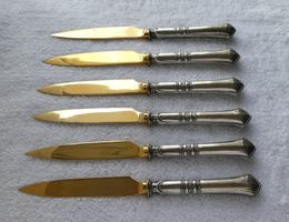 Obstmesser 800 Silber golden Messer Lorbeerkranz