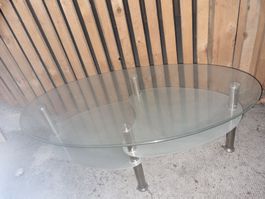 Table basse ovale en verre