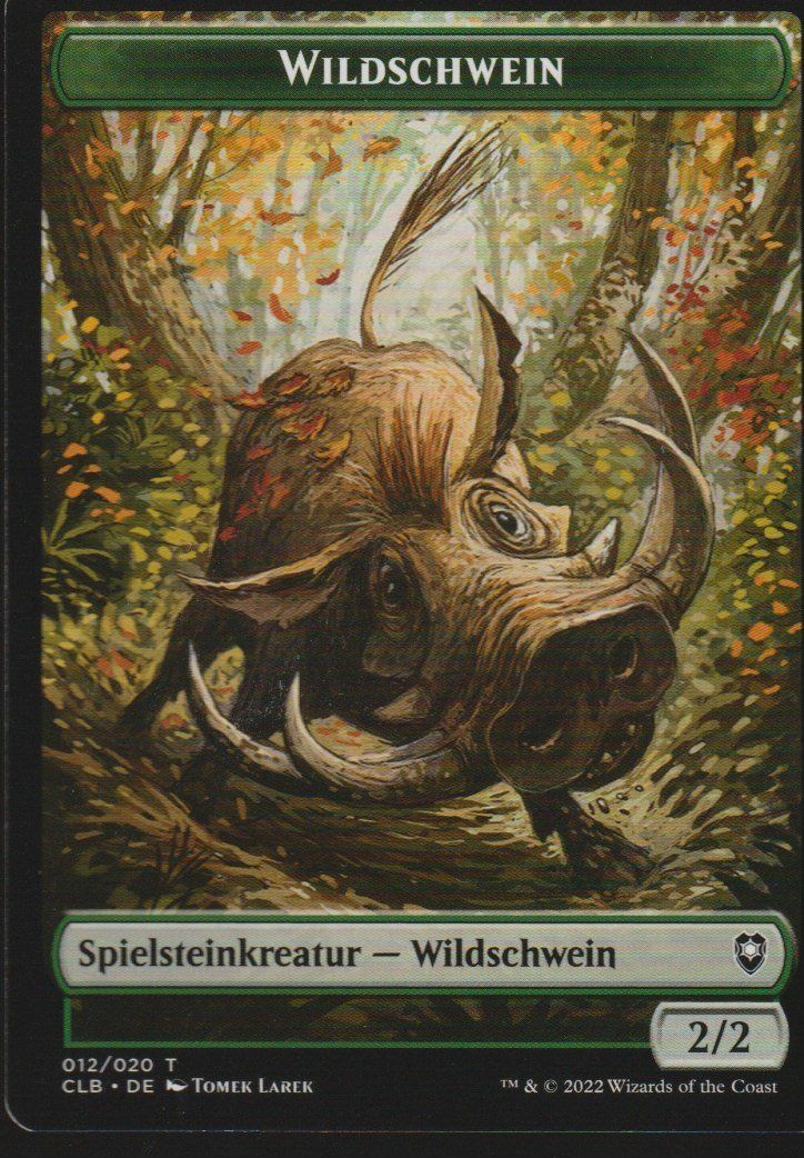 Magic The Gathering Sammelbilder & Trading cards: TCG Magic The Gathering MTG CLB 012 T token Wildschwein – Neu (gemäss Beschreibung) aus Vezia von Aquarius_Age