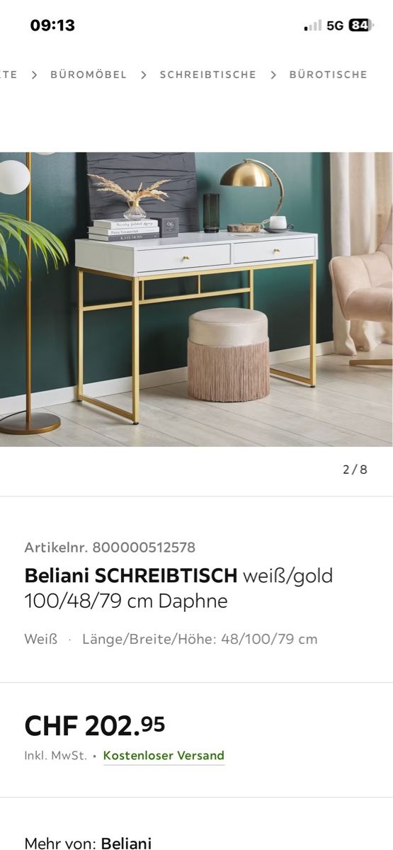 Tavoli da trucco: Schminktisch / Schreibtisch Beliani – Usato da Aeugstertal venduto da lthi1227 1