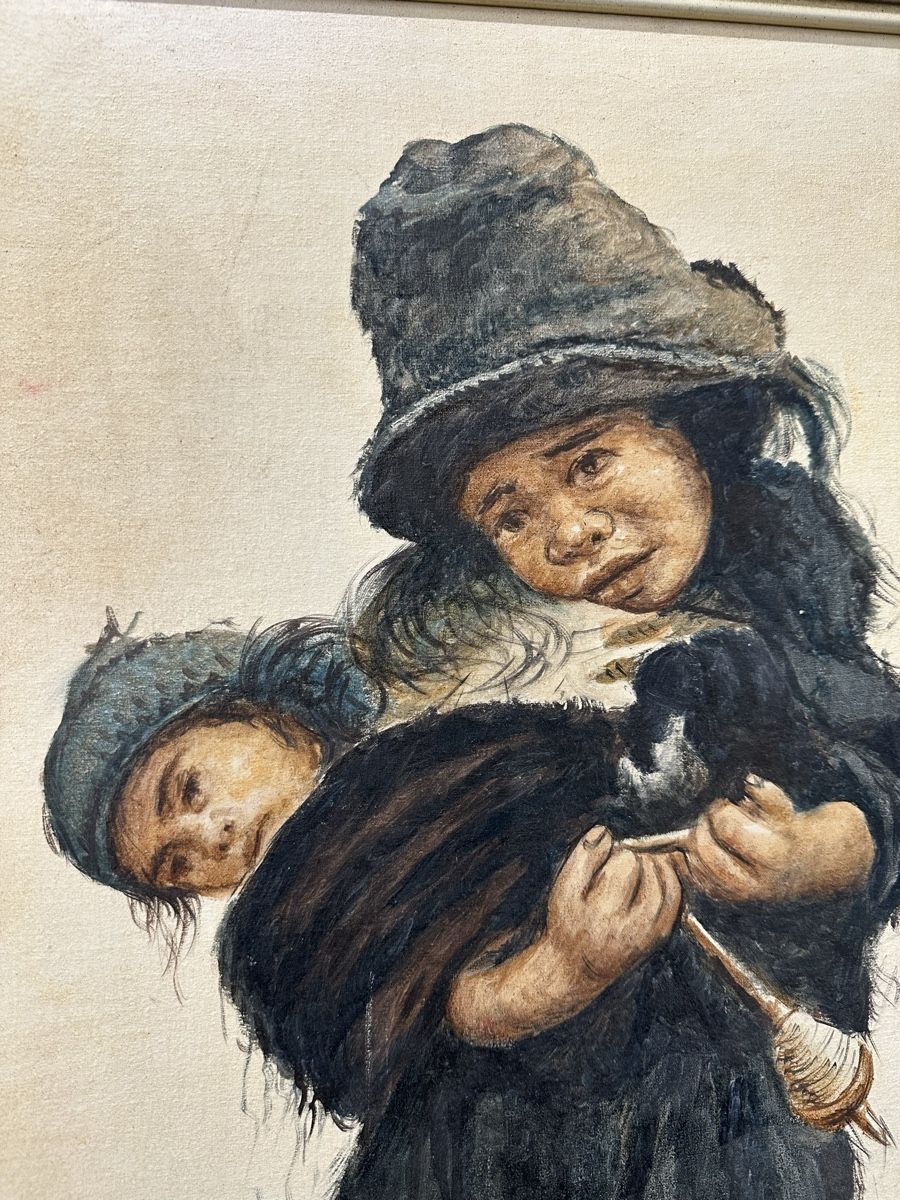 Dipinti: Gemälde mit zwei Kindern – Usato da Ebikon venduto da Gaenggeliwaar 1