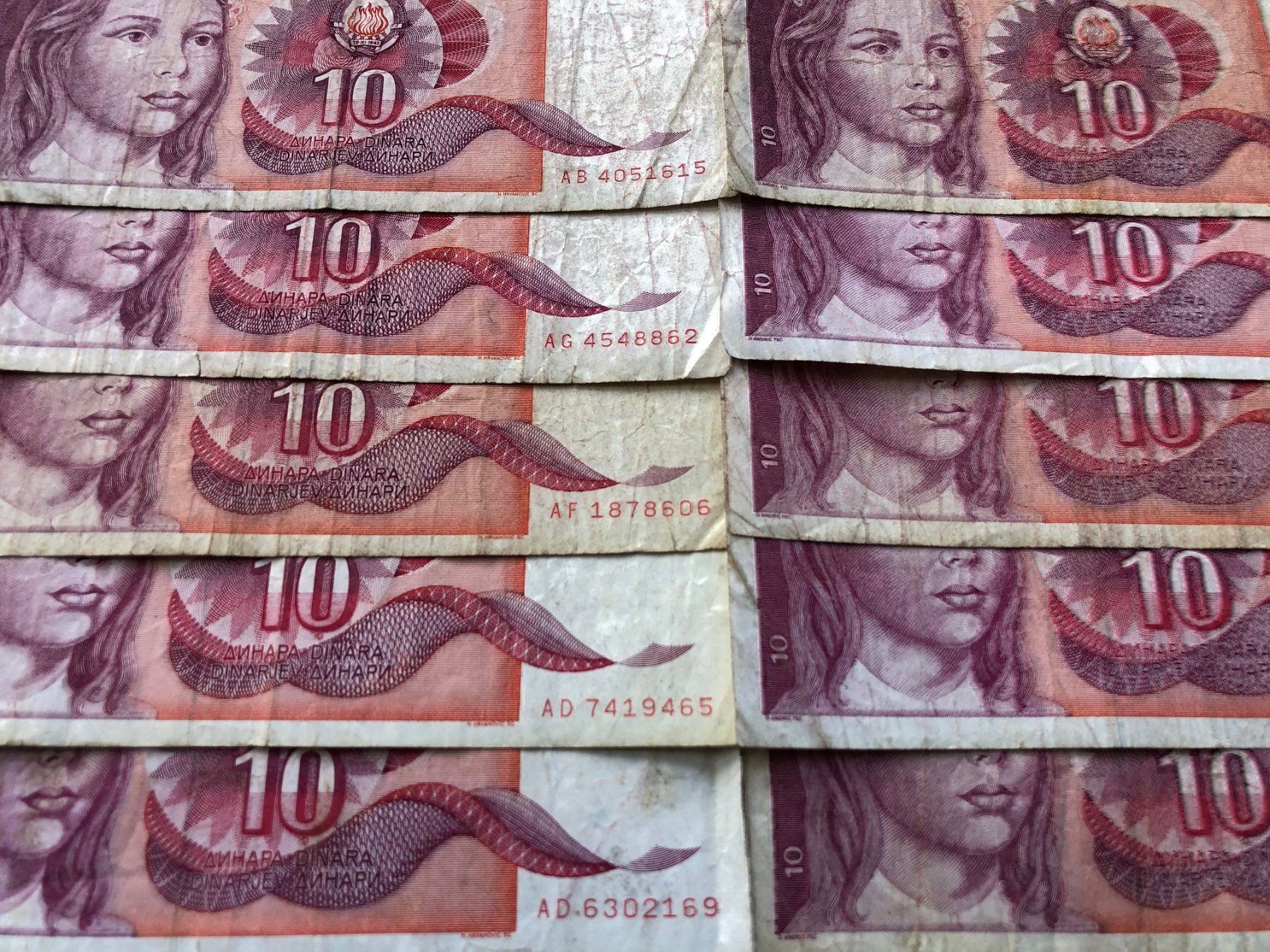 Banconote: Belgrad 1990 - YU - Dinar - 10 Noten – Usato da Pfäffikon SZ venduto da Sieben77