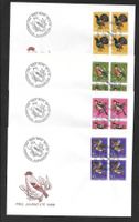 4 FDC Pro Juventute 1968 Serie Viererblöcke ET 28.11.1968