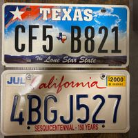  🇺🇸 U.S. 2x Autoschild (Texas, California) - ORIGINAL 