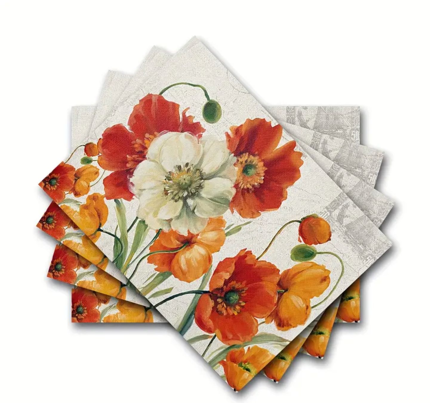 Sottobicchieri: 4-teiliges Blumen-Leinen-Tischset – Nuovo e nell'imballaggio originale da Wagenhausen venduto da M.Sieg