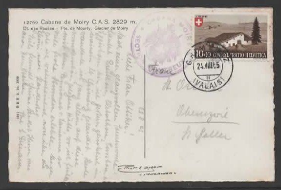 Cartes postales: CABANE DE MOIRI C.A.S.  1945  (D – D'occasion à Ruggell par Masescha 1