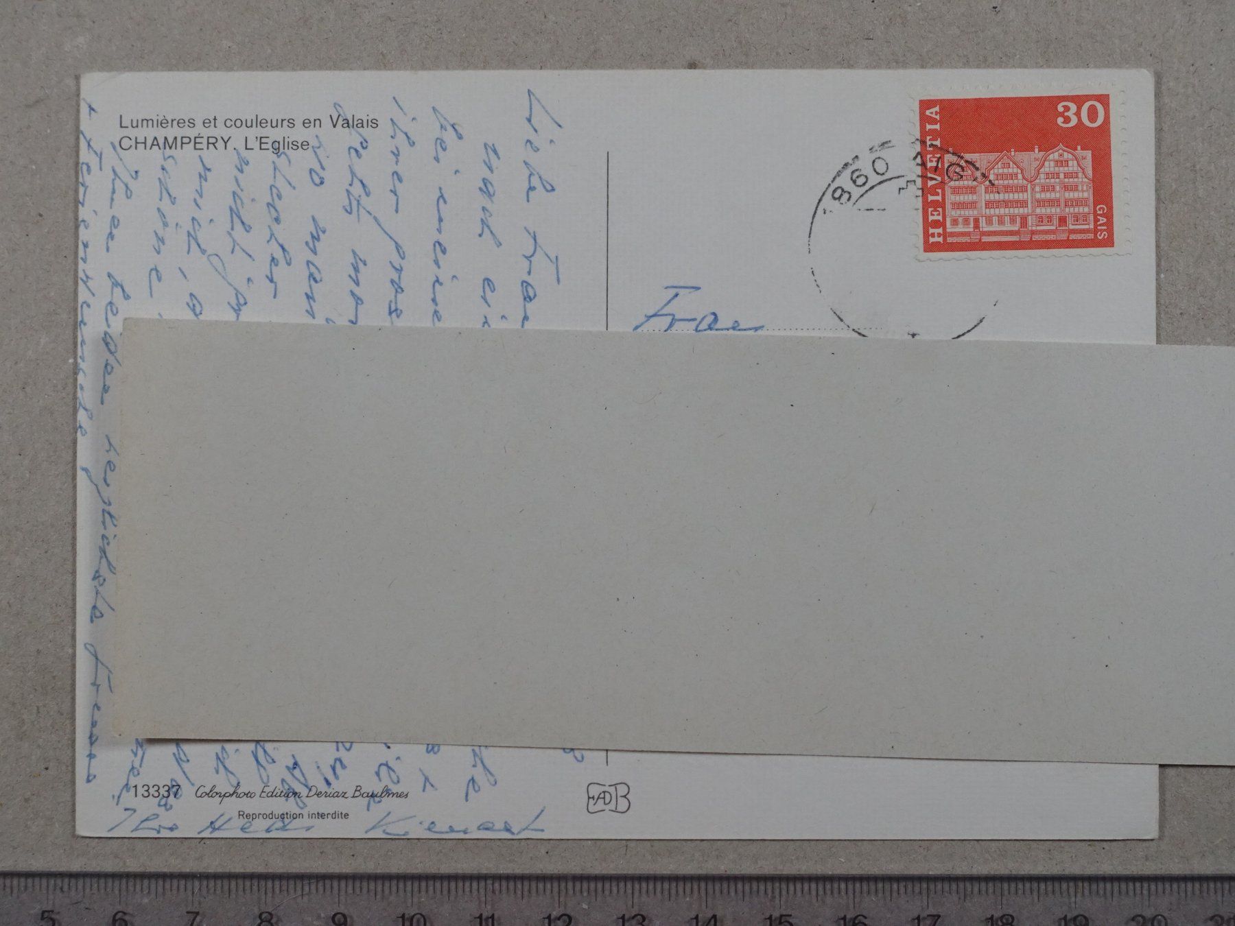 Cartoline postali: Champéry, L'Eglise, Kirche – Usato da Lenzburg venduto da fh1 1