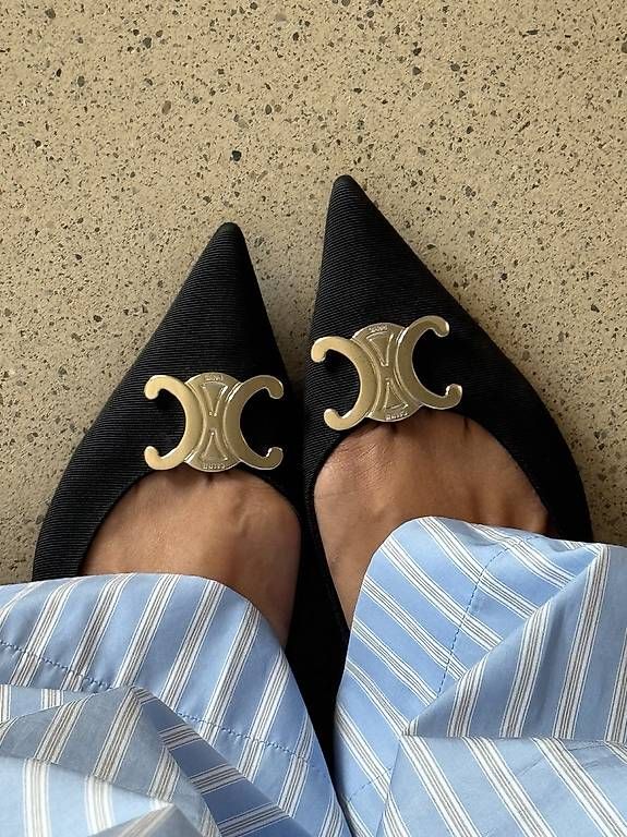 Celine Damenschuhe: Celine Slingback Flats  Triomphe Buckle  EU 38 – Gebraucht aus Zürich von Vee_8003
