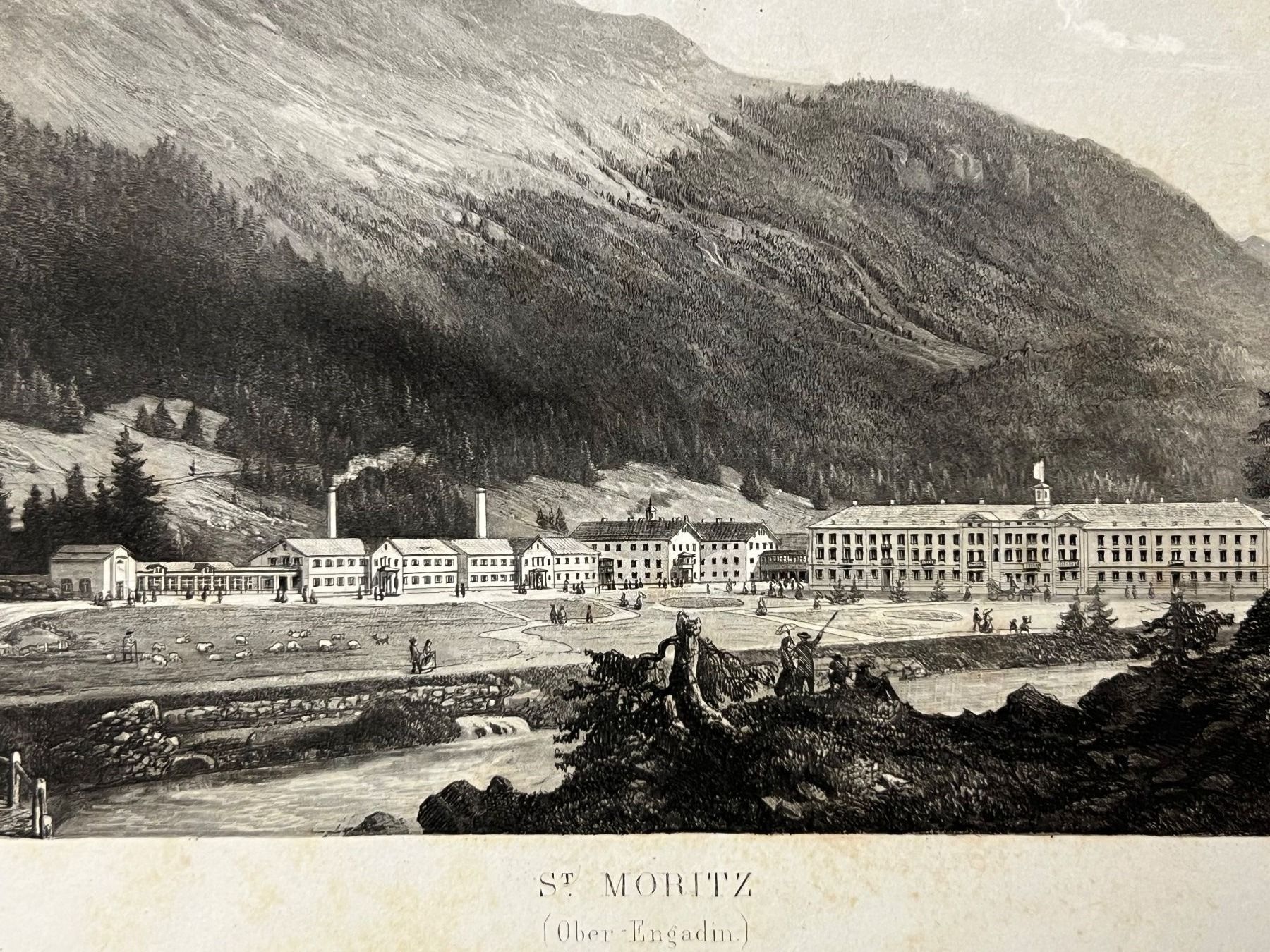 Incisioni: Stich St. Moritz Bad Engadin - heutiges Kempinski – Nuovo (secondo la descrizione) da Vaduz venduto da Unikate-Markt 3