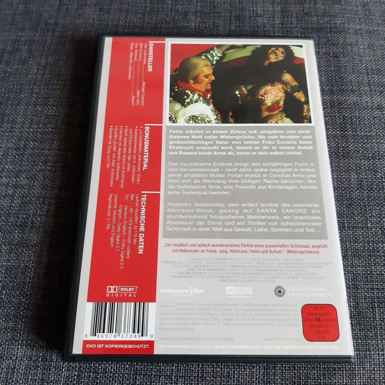 Tutti i DVDs: Santa Sangre (2 DVDs) – Nuovo (secondo la descrizione) da Basel venduto da odradek 1