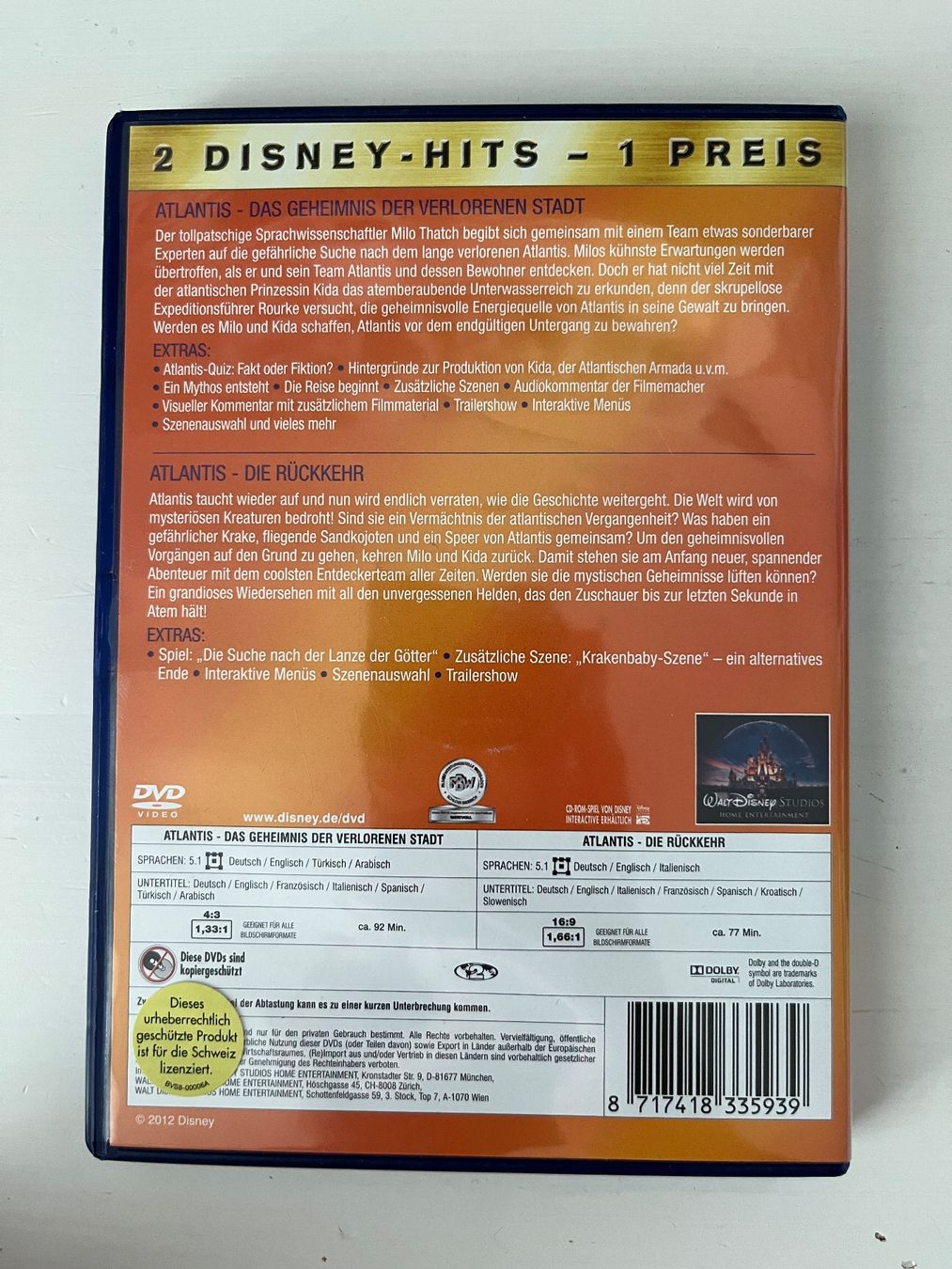 Tutti i DVDs: Disney DVD Atlantis 1 & 2 – Nuovo (secondo la descrizione) da Sierre venduto da black.box 1