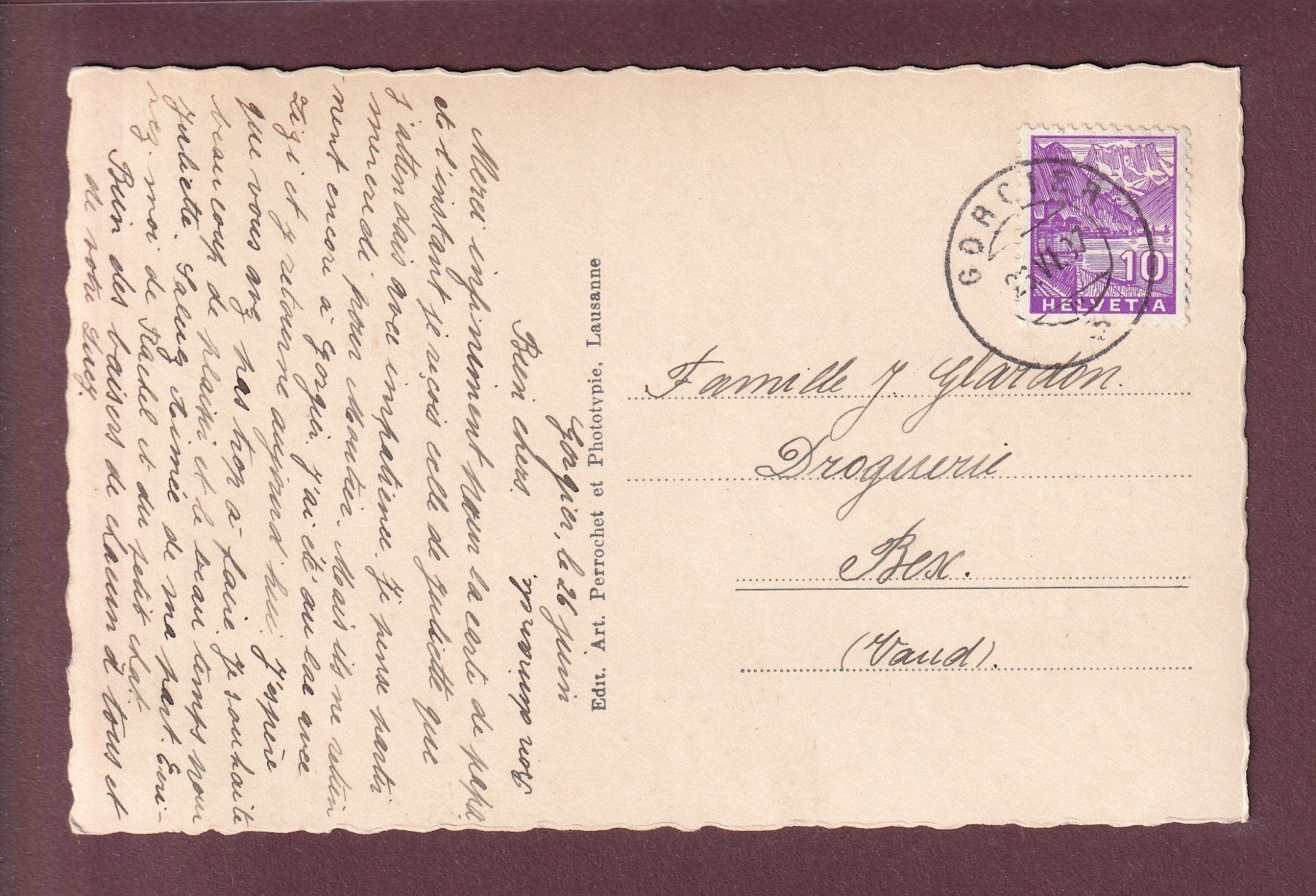 Ansichtskarten: ST. AUBIN - 1937 – Gebraucht aus Pully von nicecards 1