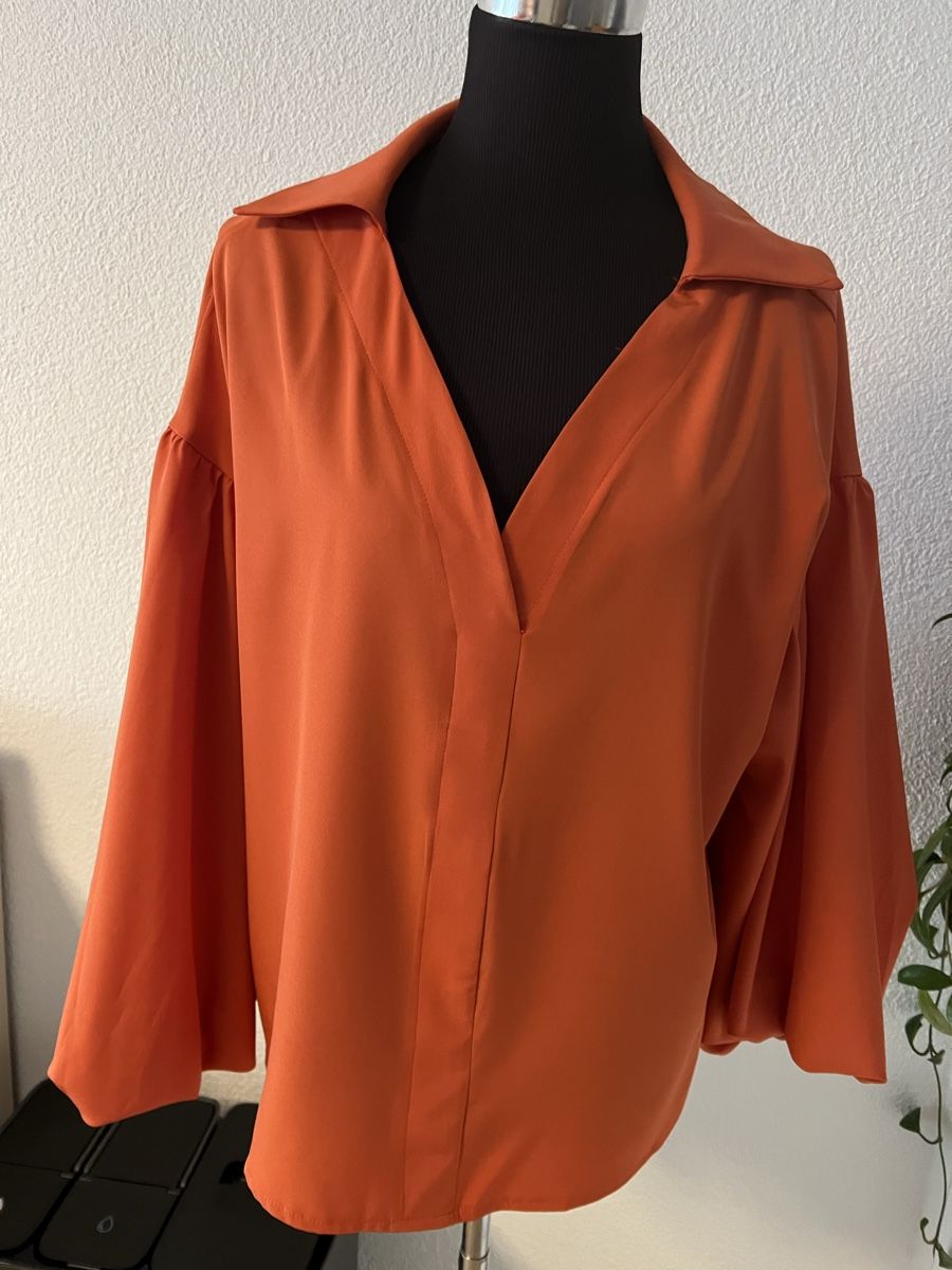 Blusen: Schicke Bluse mit Puffärmeln in Rostrot Gr. L – Neu (gemäss Beschreibung) aus Luzern von suhamadlun 3