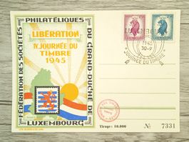 TR68 Carte Postale + Timbre Luxembourg  1945