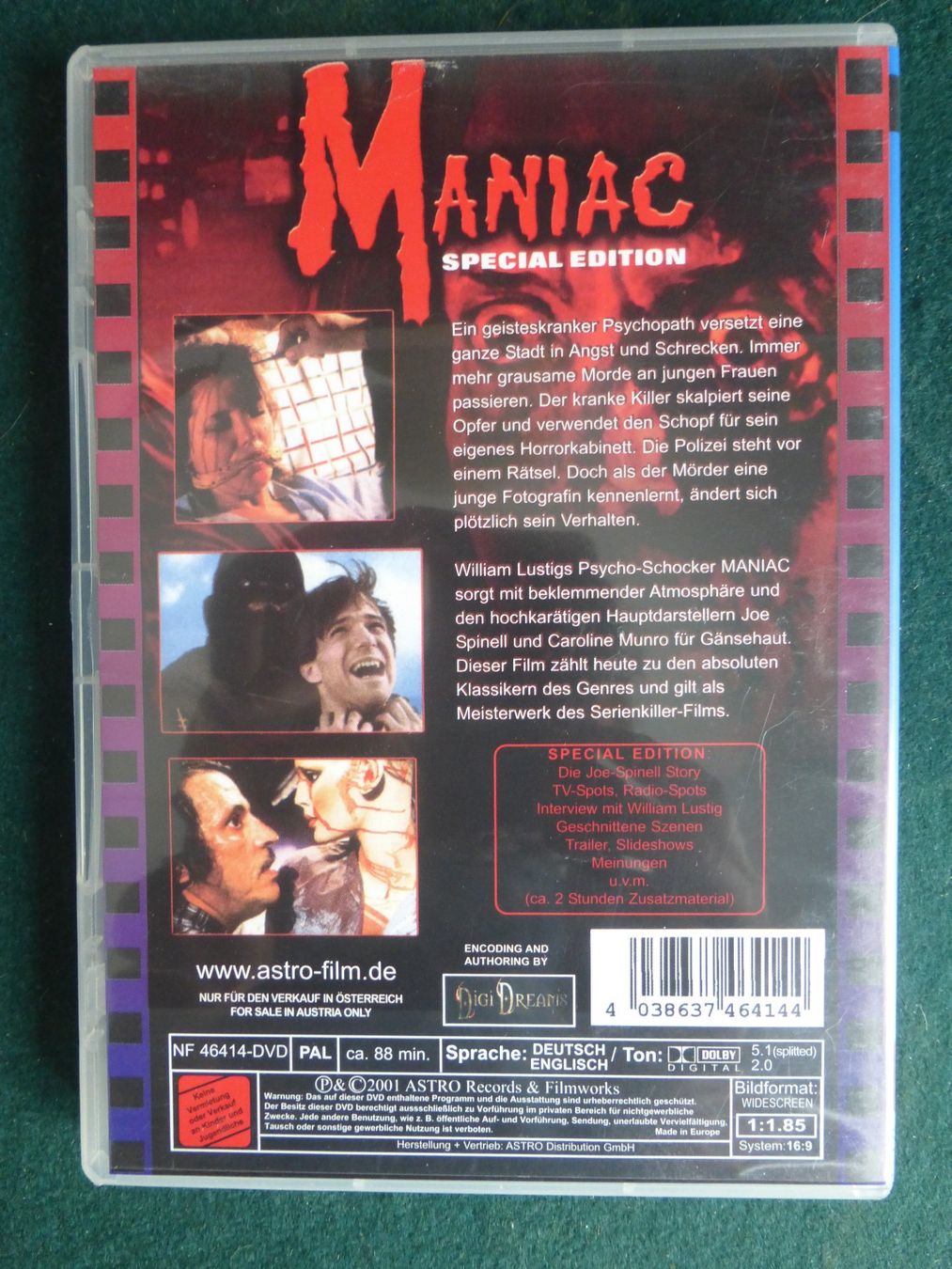 Tutti i DVDs: Maniac DVD Horror – Usato da Zumikon venduto da psisound 1