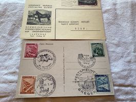 Cheval thématique 2 documents en lot 1944 et 46