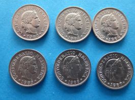 Münzen 5 Rappen 1962-1971