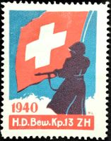 Soldatenmarke 2.WK, HD-Bew 13 Kp ZH, hblau, Wi HD-Bew 58