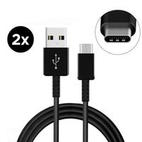 2x USB-C Daten und Ladekabel schwarz 1m (2erPack)