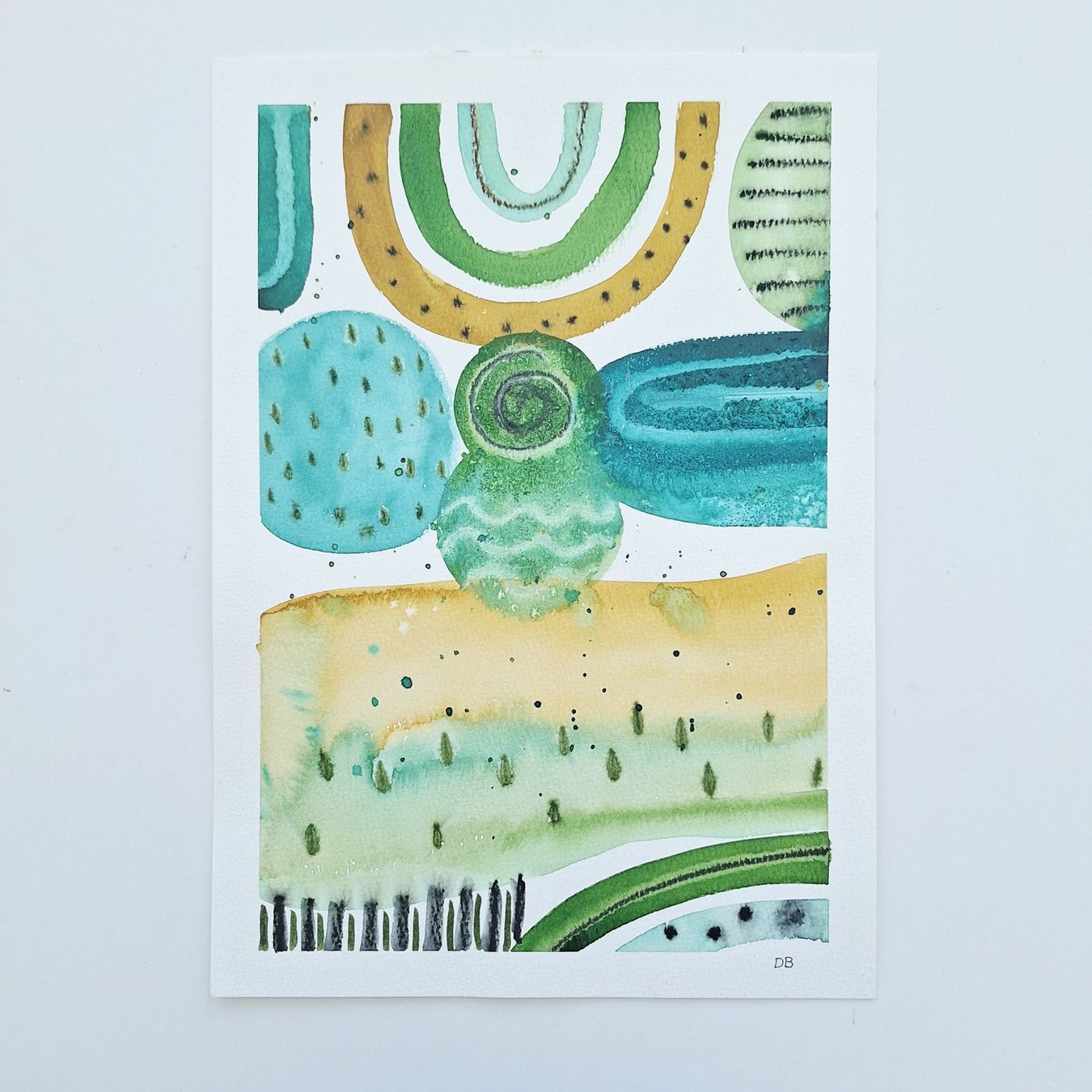 Foto & Immagini: Aquarell Original Abstrakt - A4 – Nuovo (secondo la descrizione) da Basel venduto da Kunterbunt12 1