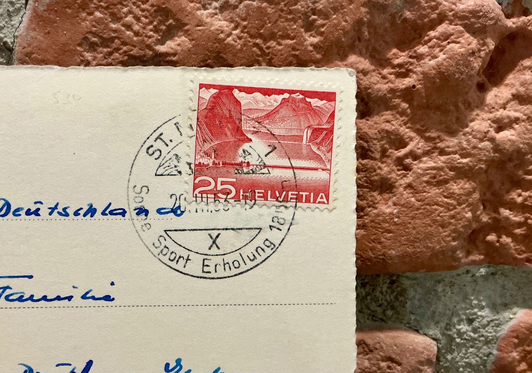 Cartoline postali: 1953 - ST. MORITZ Dorf & Bad im Winter - Engadin Grossformat – Usato da Root venduto da ENGLAND-TREASURES 3