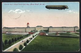 Leipzig, Zeppelin über der Kaserne des 