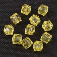 Acrylperlen Transparent facettiert Gelb 50Stück