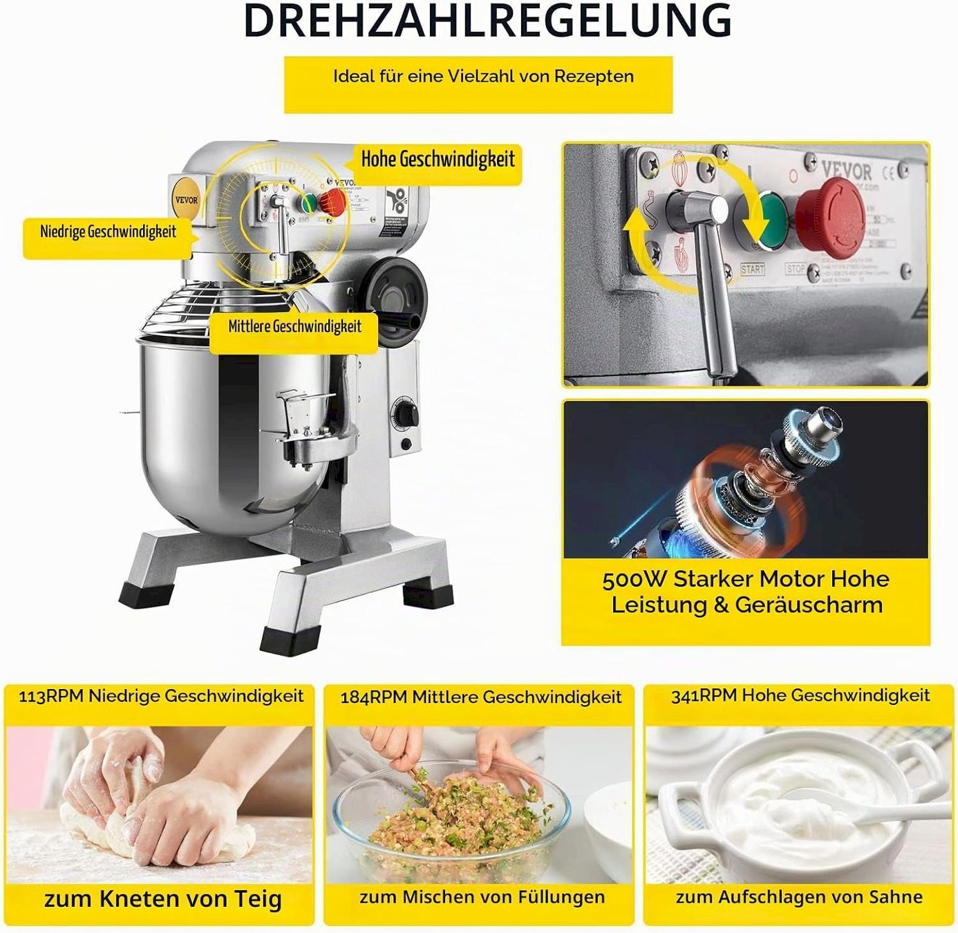 Elettrodomestici da cucina: VEVOR Knetmaschine 14 L – Nuovo e nell'imballaggio originale da Bottighofen venduto da zaap 4
