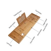 Adjustable Bamboo Bath Tray with Book & Tablet Holder