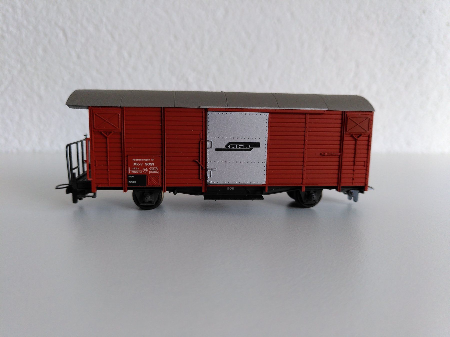 Bemo Modelleisenbahnen: Bemo RhB Xk-v 9091 Kabelbauwagen H0m – Gebraucht aus Naters von Luca099 2