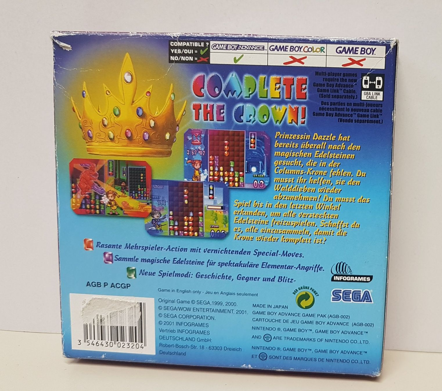 Nintendo Giochi: 😎 Columns Crown  GBA – Usato da Schüpfheim venduto da Games_Spielkonsolen 2