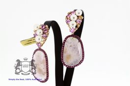 Fantasie Ohrringe mit Pink Saphire in 18K Rosegold *S639