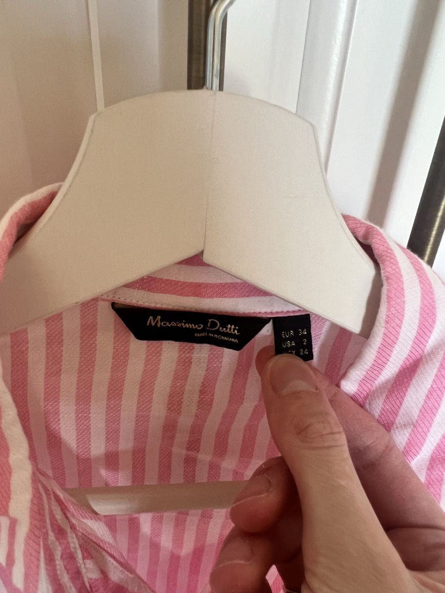 Massimo Dutti Camicette: Chemise en lin rayée rose blanche Massimo Dutti  – Nuovo (secondo la descrizione) da  venduto da  1
