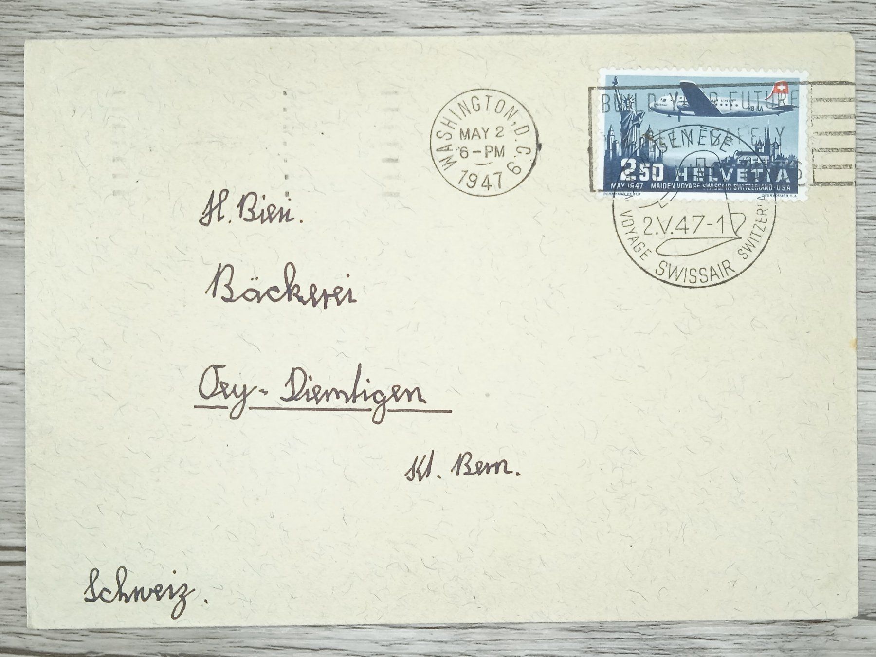 Tutti i francobolli: TR78 Enveloppe + Timbre Suisse 1947 – Usato da Cousset venduto da Patrick_Collections