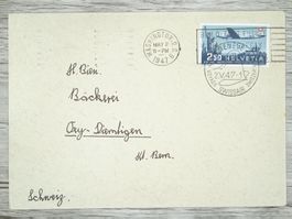 TR78 Enveloppe + Timbre Suisse 1947