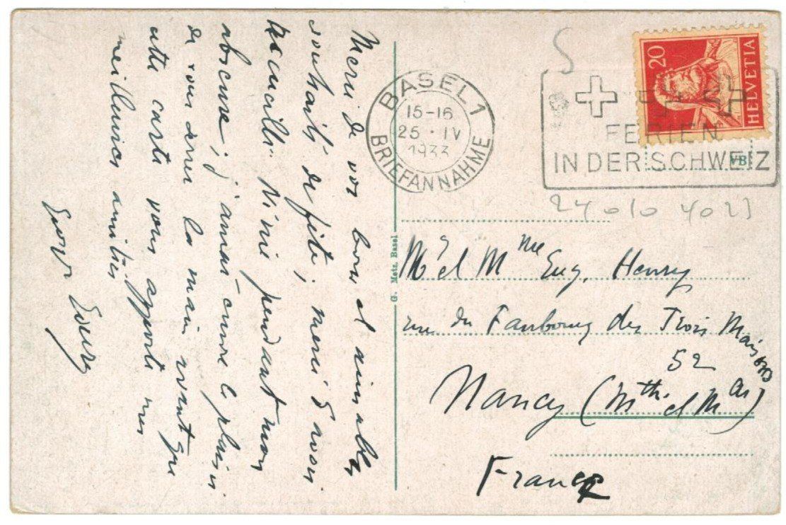 Cartoline postali: AK Basel, St. Johanntor mit Tram 1933 – Usato da Zürich venduto da Tolima194 1
