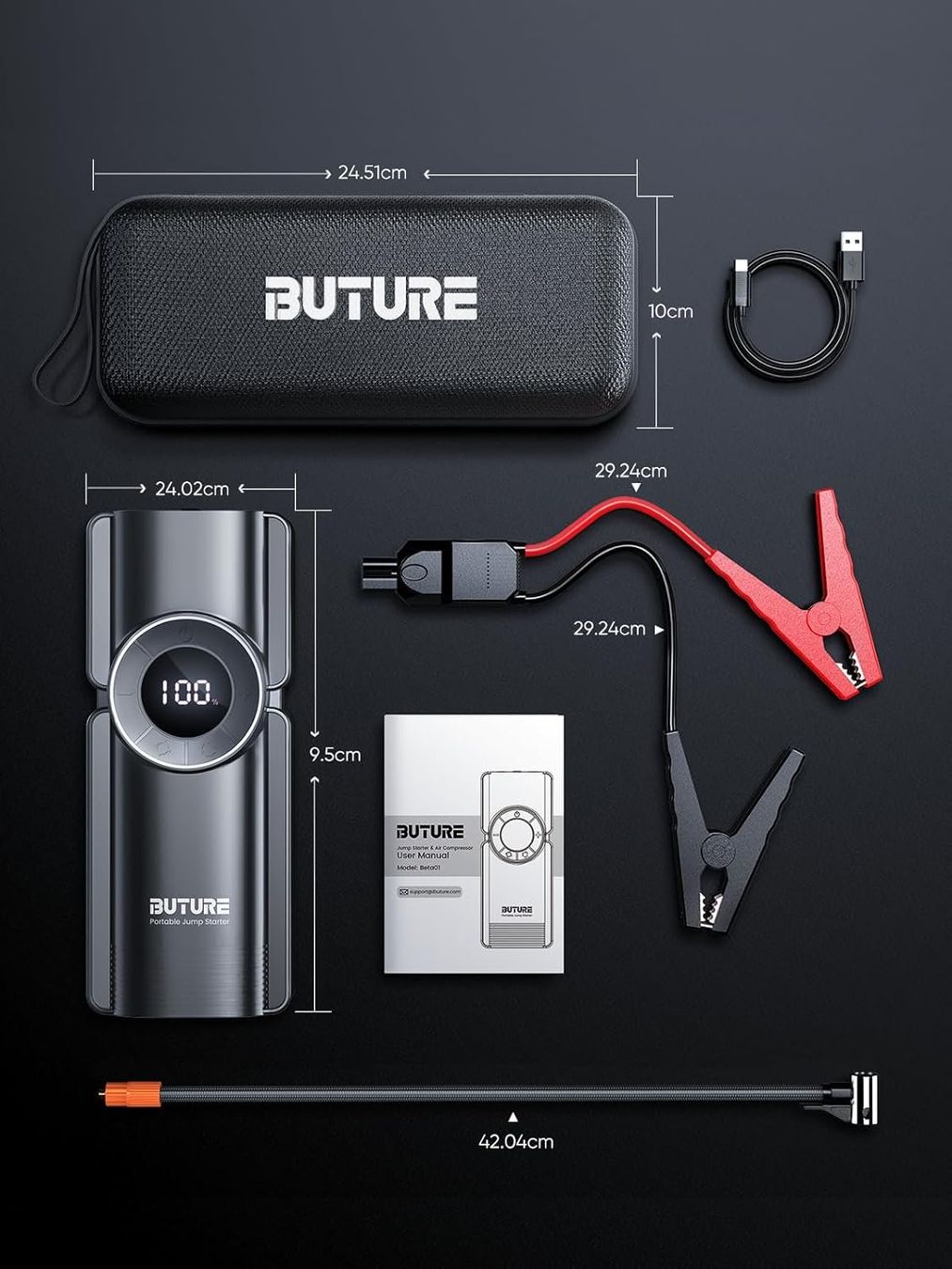 Batterie: Batterie Starthilfe + Powerbank + Luftkompressor + LED Lampe – Nuovo e nell'imballaggio originale da Sulz LU venduto da Elektrofachverkauf 2