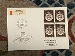 1 Erstagsbrief LI Einschreiben Viererblock 1969