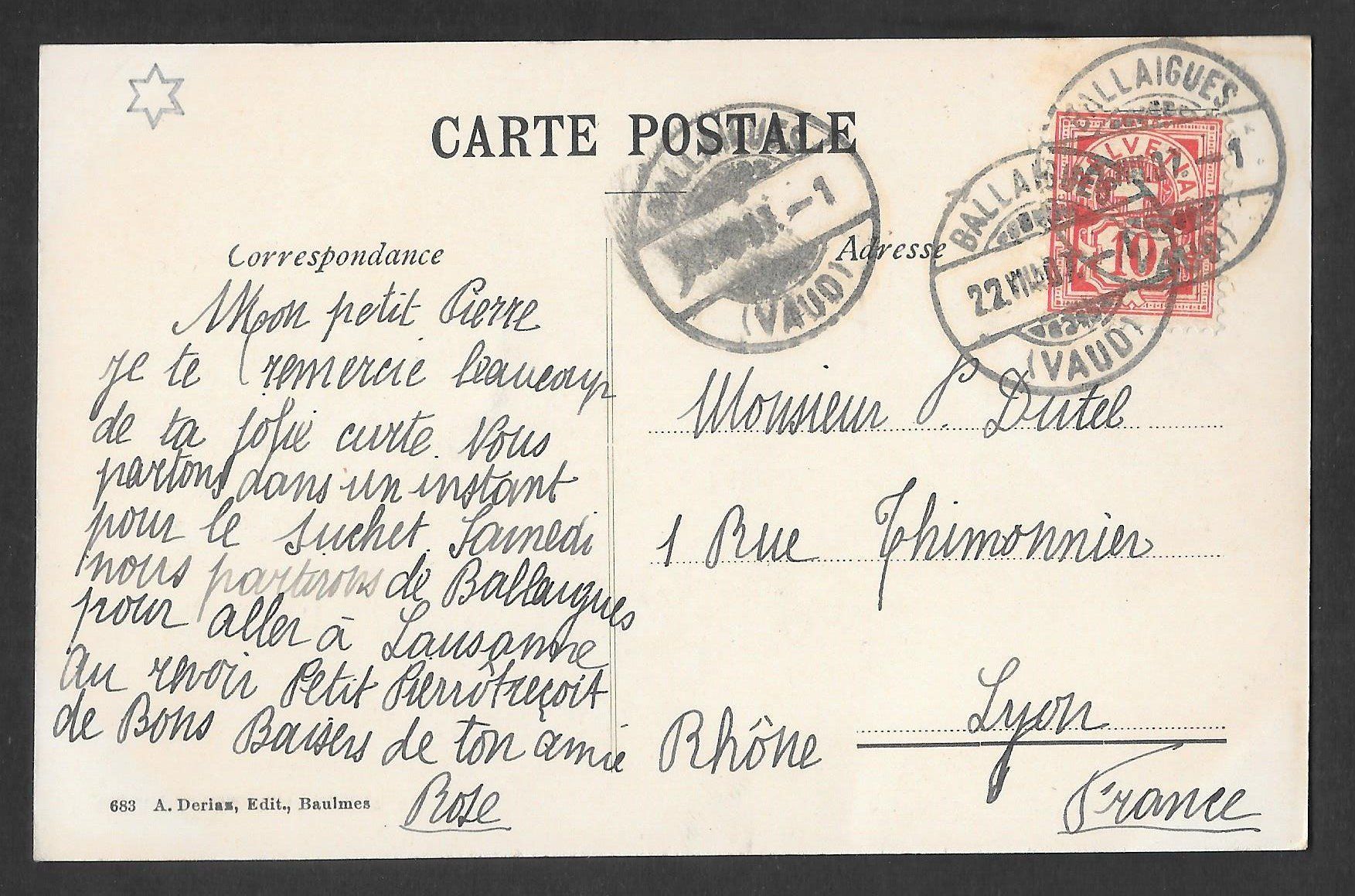 Cartoline postali: Ballaigues et la Dent de Vaulion – Usato da Olten venduto da clotaldi 1