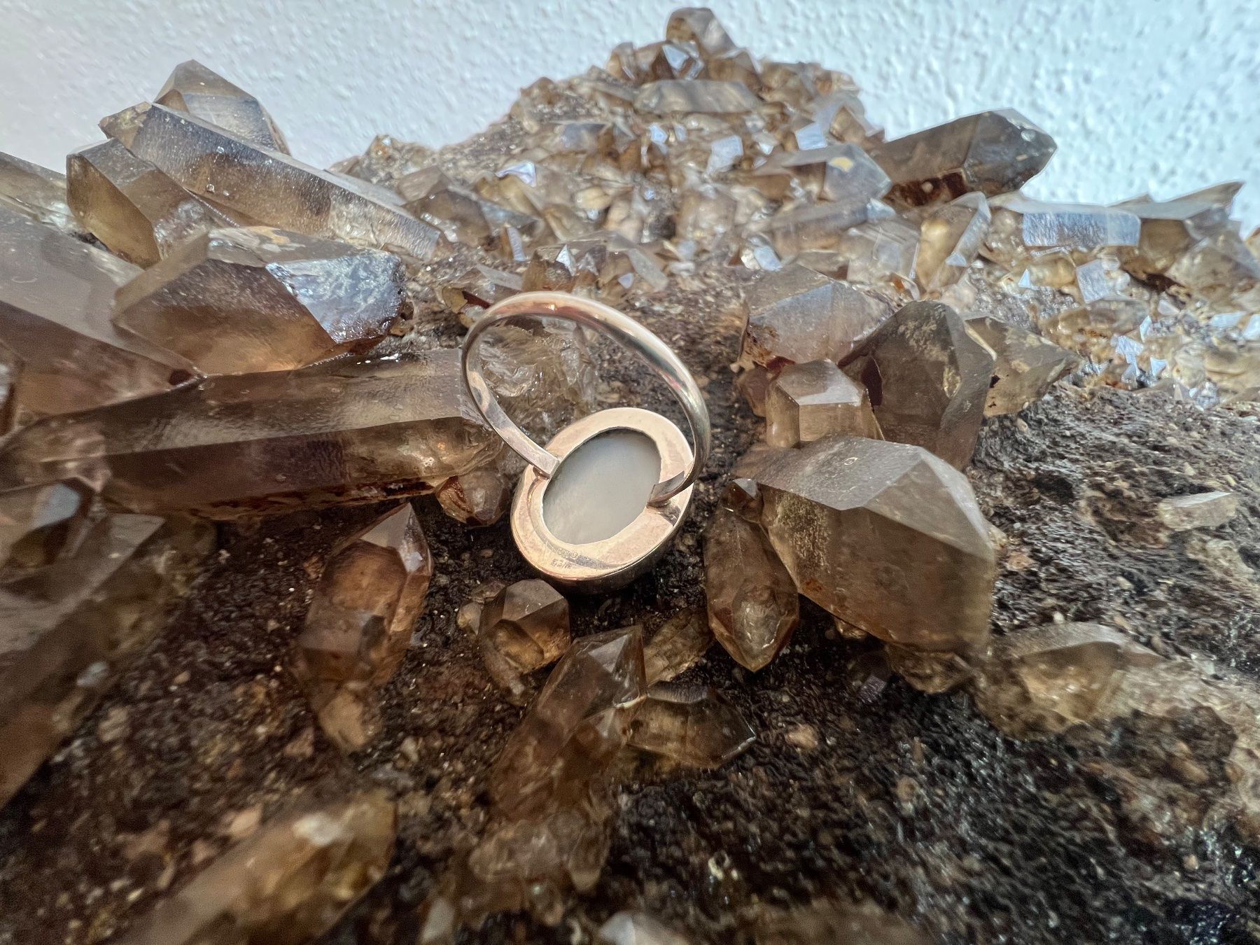 Ringe: Ring 800 Silber mit Perlmutter oval klassisch Gr 58 um 1970 – Neu (gemäss Beschreibung) aus Bern von Jiffy 3
