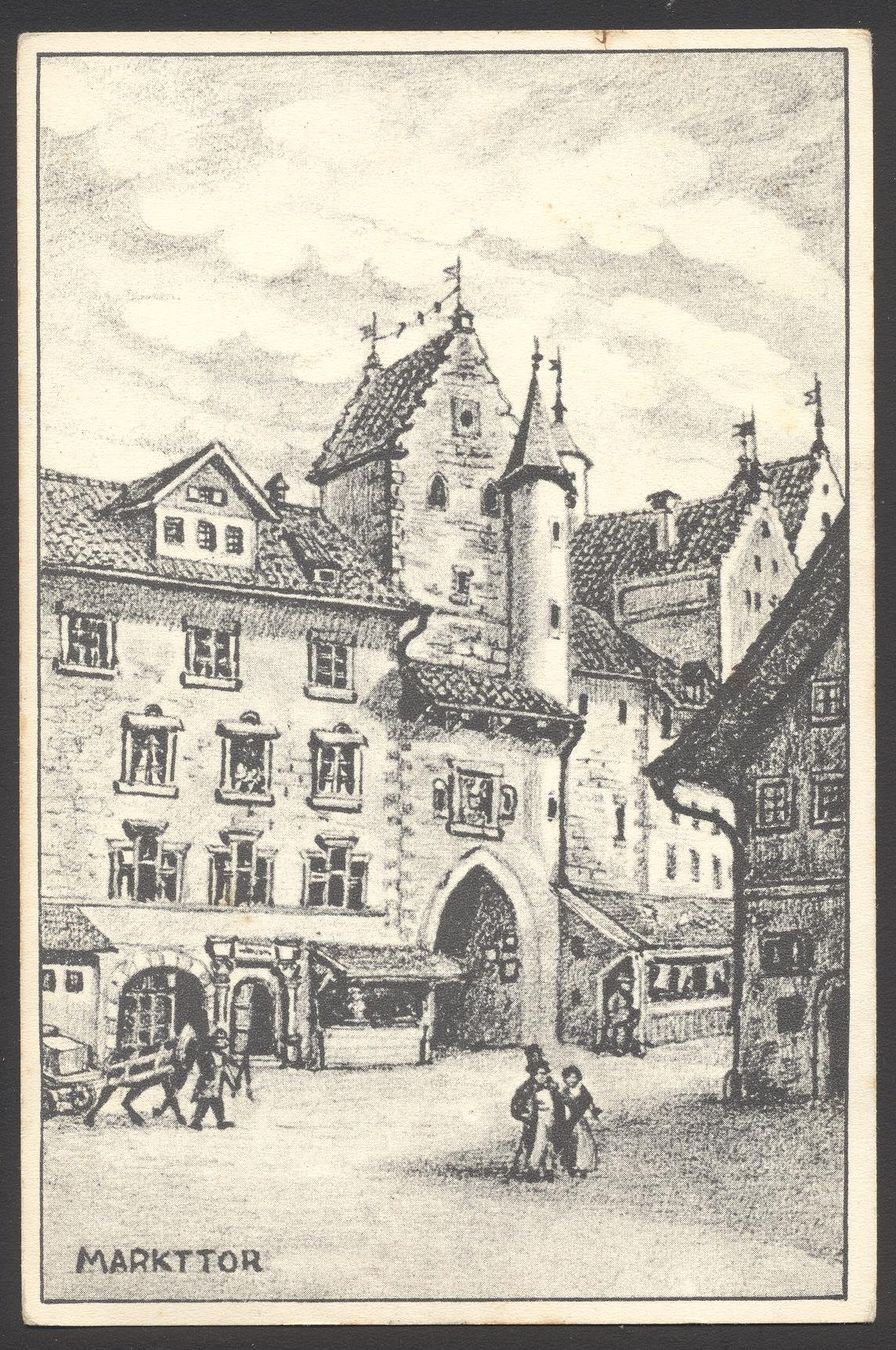 Cartoline postali: PK Alt St. Gallen - Markttor – Usato da Siebnen venduto da Fstaehli