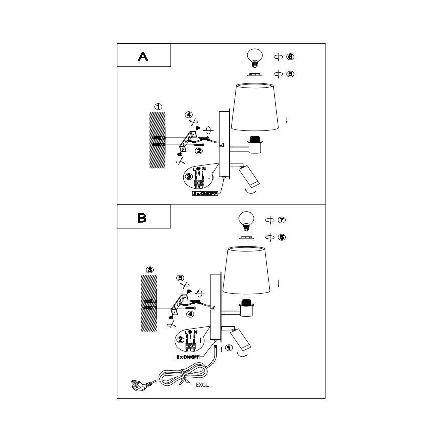 Lampade: Wandleuchte, Leselicht, Stoffschirm – Nuovo (secondo la descrizione) da Kreuzlingen venduto da Smart-Light 4