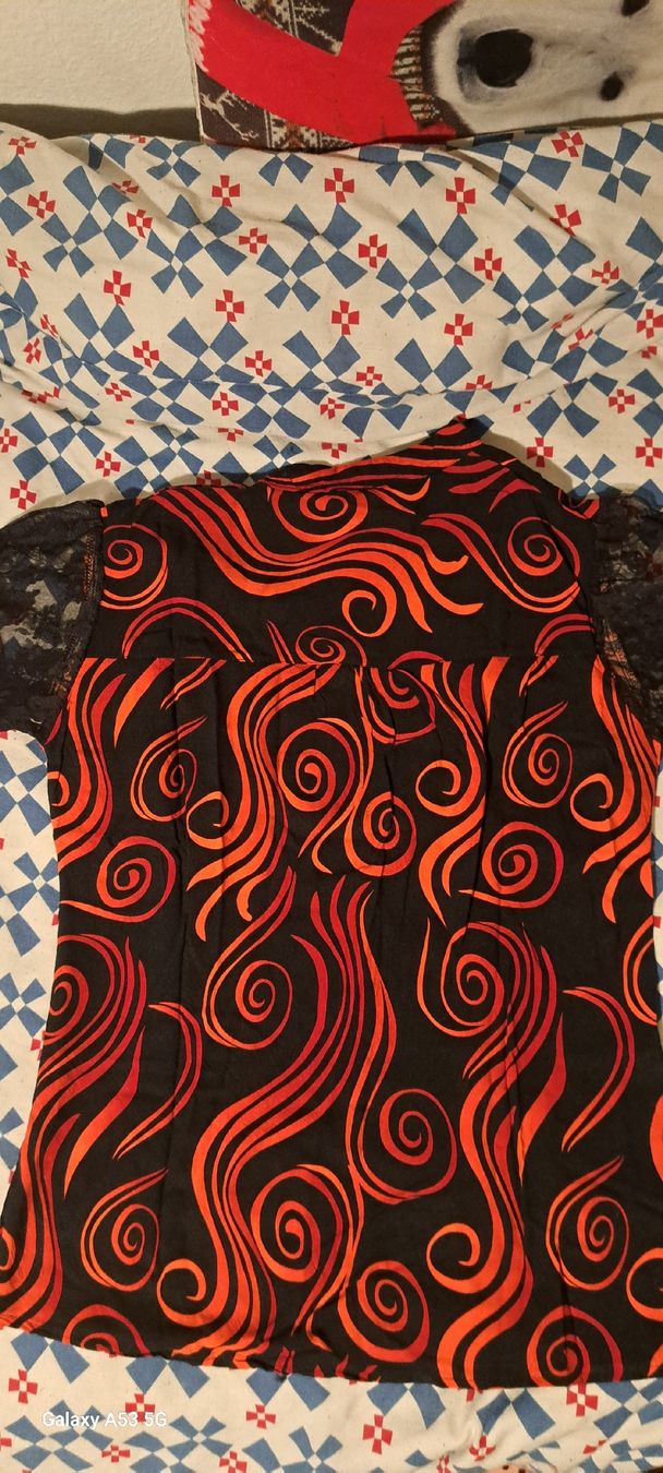 Camicette: Stylish Black & Orange Swirl Blouse – Nuovo (secondo la descrizione) da Bern venduto da mahilini 6