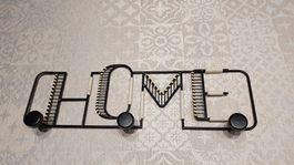 Porte habits Déco murale "HOME" originale en métal noir