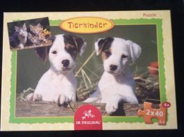 2 Puzzle Tierkinder Hunde & Katzen 4+ Spiegelburg