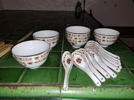 Teeservice Tatung Taiwan, 9schalen+10 Löffel