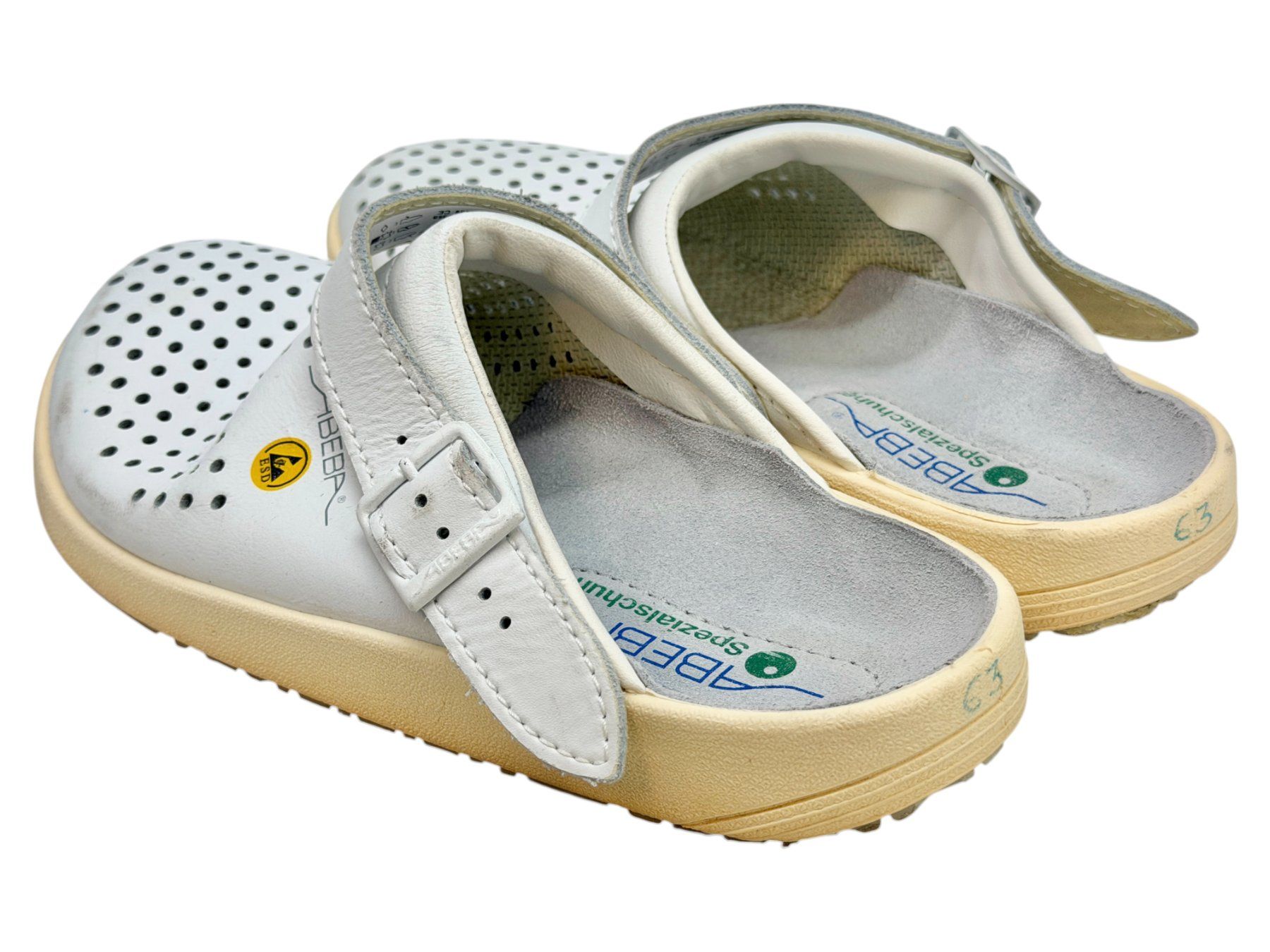 Scarpe da uomo: Sabots Abeba en cuir blanc, Pointure 40 – Usato da Morges venduto da objetsdepoque 6