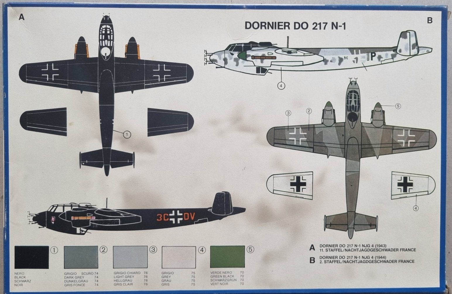 Italeri Modellbausätze & Standmodelle: 1/72 Italeri Do 217N-1 (125) – Gebraucht aus Grand-Lancy von LFW 1