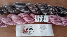 Fancy Wool Garn 100g 2 Knäuel bunt neuwertig